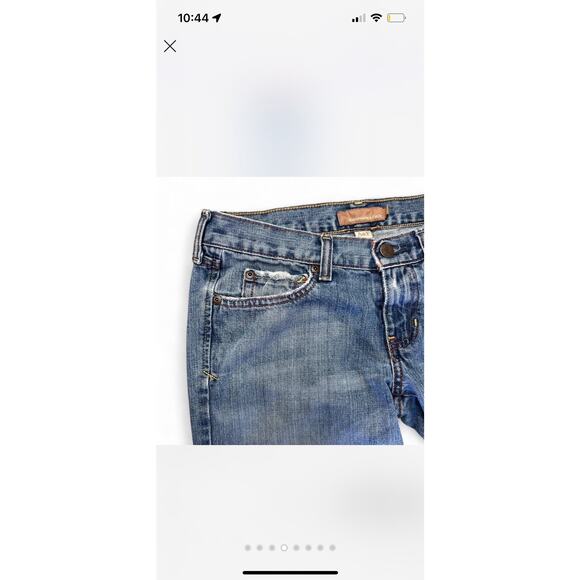 Vintage Y2K Abercrombie And Fitch Blue Denim Flare Bootcut Jeans Low Rise 2R - Picture 4 of 8